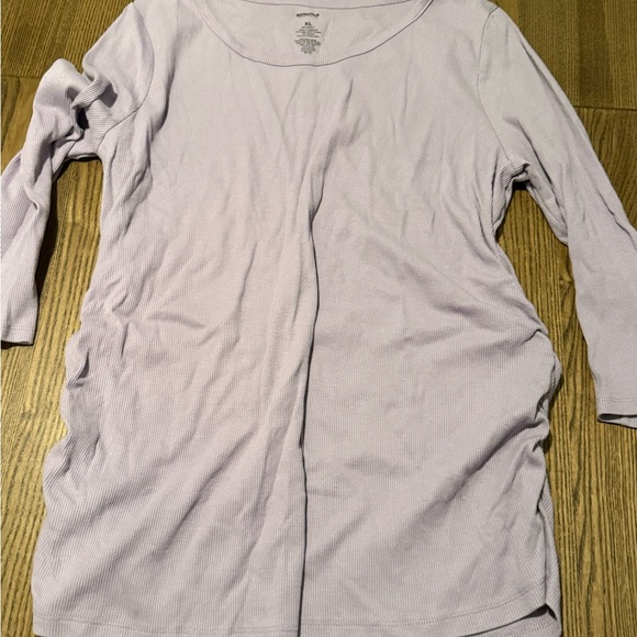 Sonoma Tops - Sonoma Light Lavender Ribbed Scoop Neck Long Sleeve Top